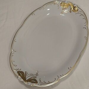 Wawel ambassador white porcelain hand painted gold trim vintage platter